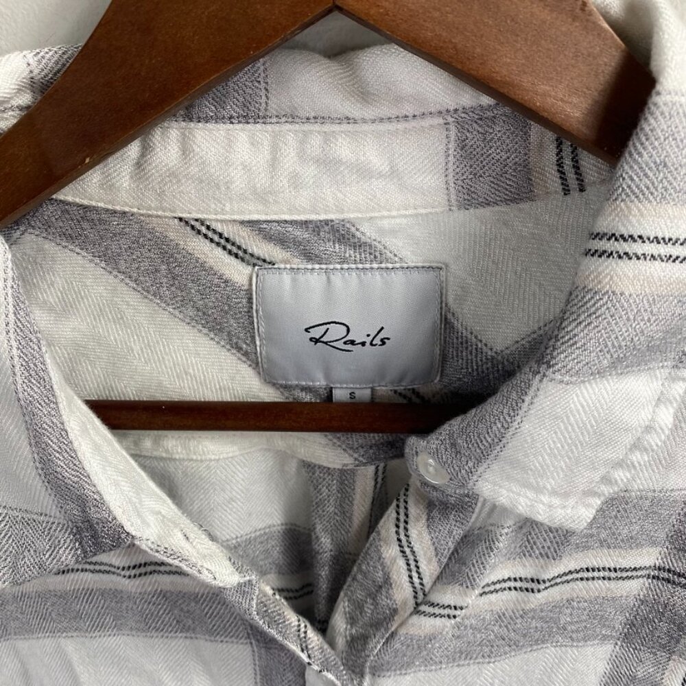 Rails Hunter Button Down in White and Sterling To… - image 3